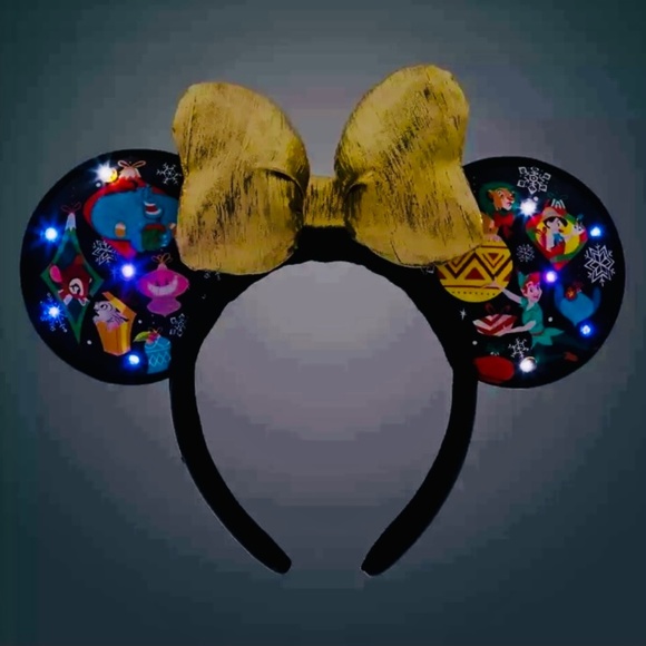 NWT Disney Parks Christmas 23 Light-Up Ornament Bow Mickey Minnie Mouse Ears - Picture 4 of 7